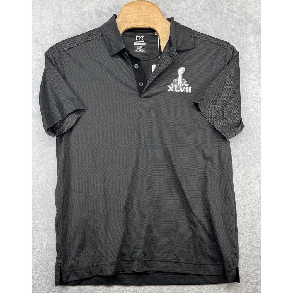Cutter & Buck Super Bowl XLVII 2008 Gray Polo Shirt Men's Size XL NWT READ